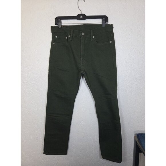 Levis 513 Jeans Mens 32x32 Green Slim Fit Straight Leg Medium Wash Denim Stretch - Picture 1 of 4